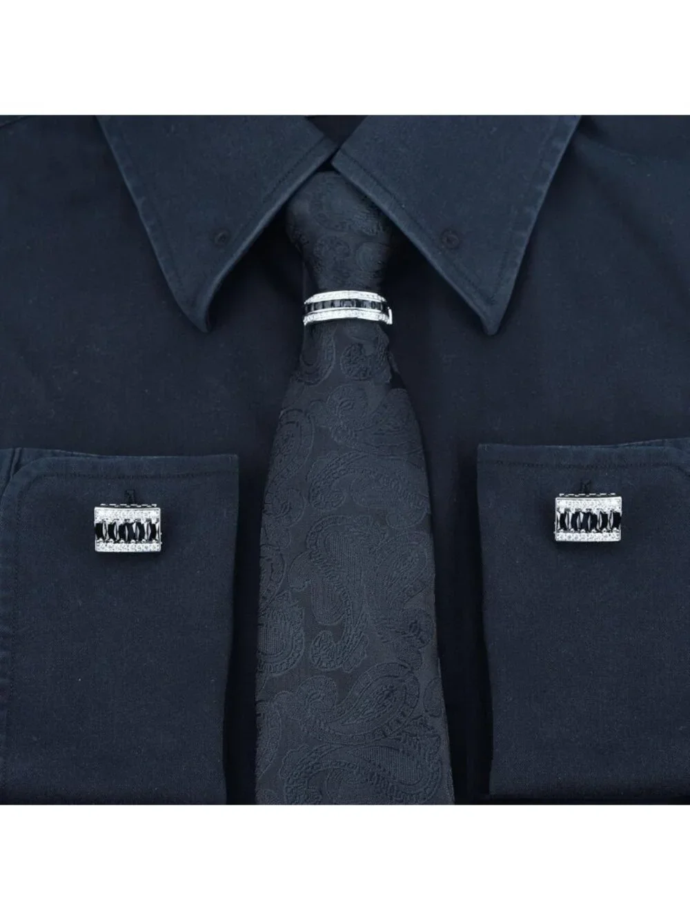 Luxurious Cubic Zirconia Cufflinks for Men - Elegant Wedding & Business